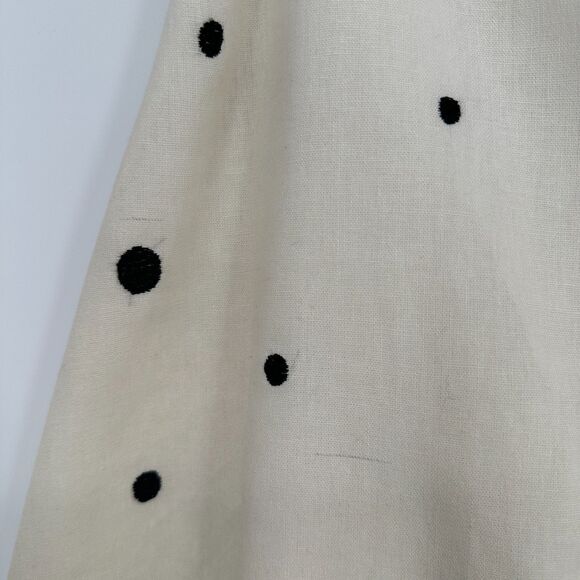 Vintage Carole Little Womens Linen Midi Skirt Size 10 Polka Dot Embroidered - Picture 9 of 9